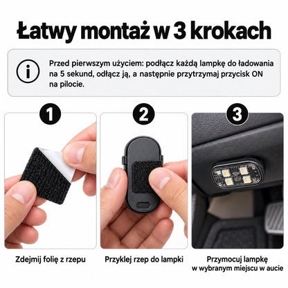 Bezprzewodowe lampki do auta