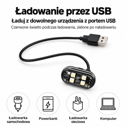 Bezprzewodowe lampki do auta
